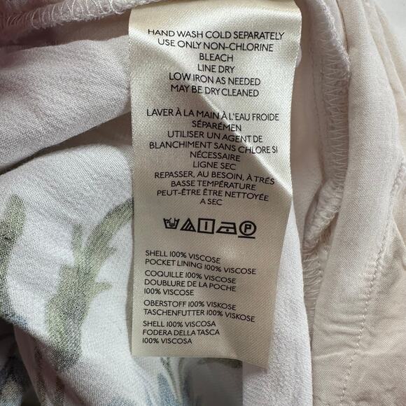 Anthropologie Pants Womens Medium White Floral Printed Pull On Bohemian Wide Leg - Picture 6 of 12